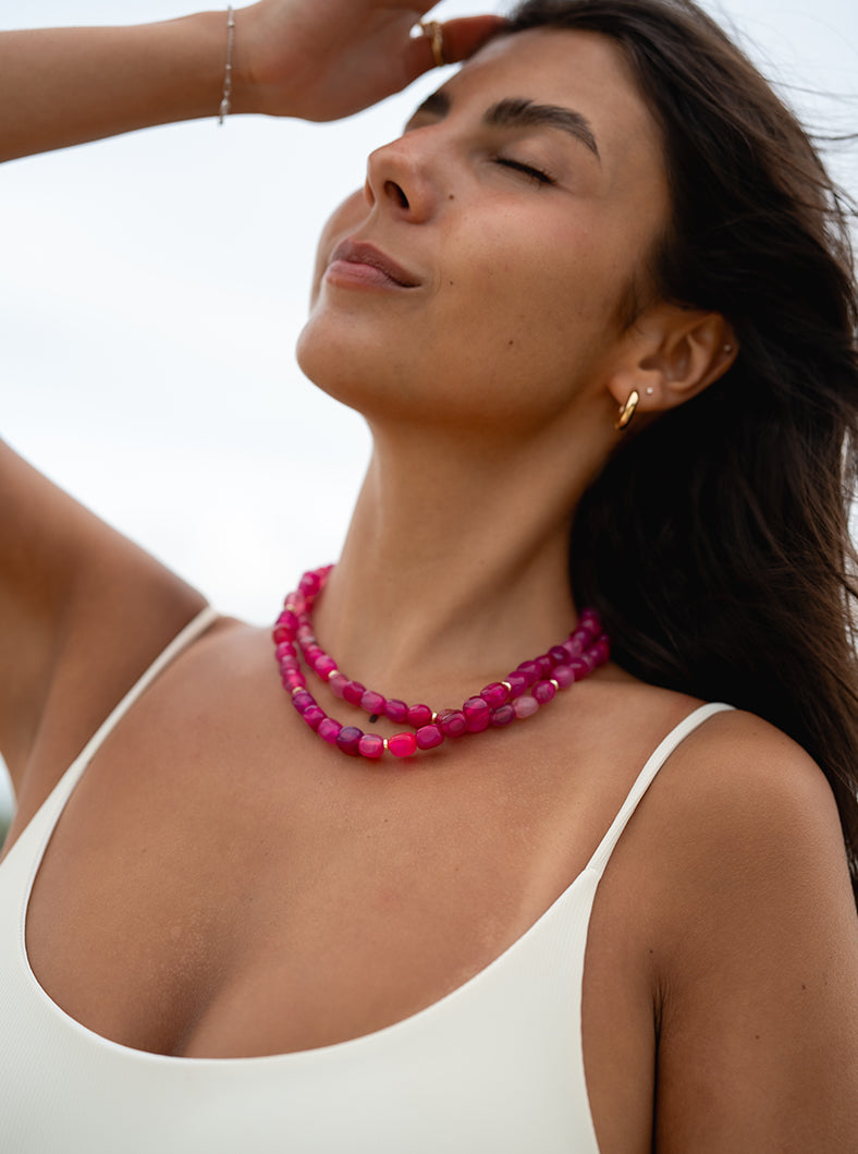 Magenta Agata Necklace