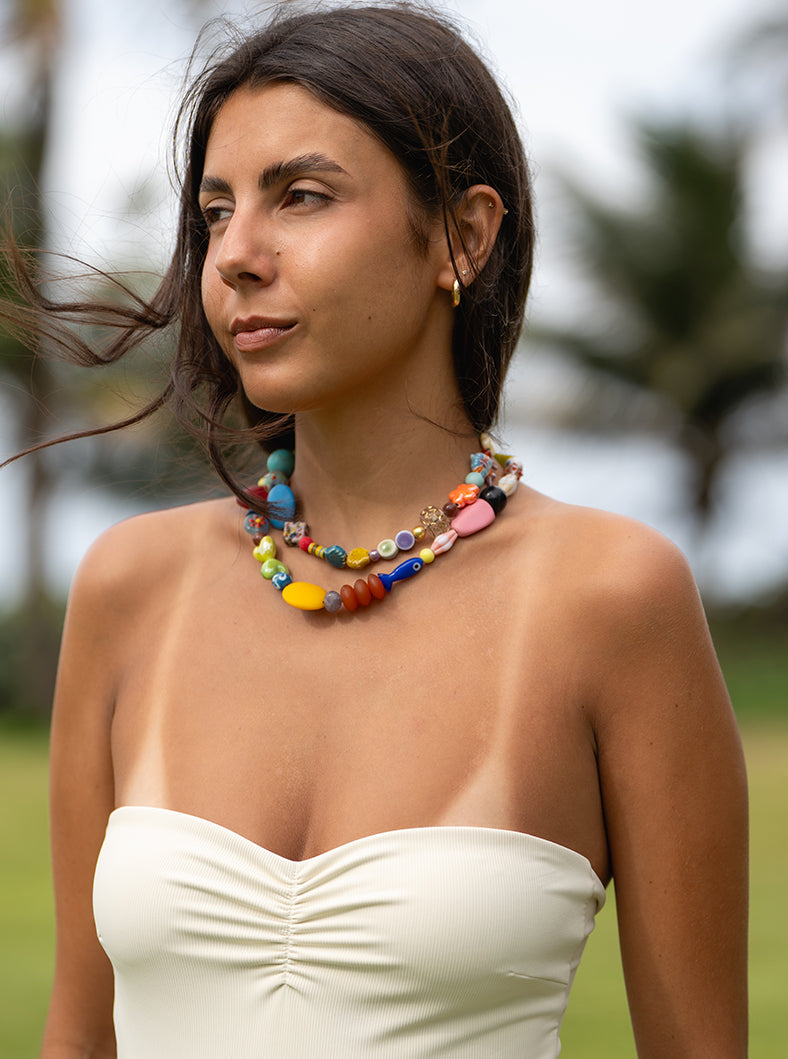 Funky Bead Necklace Stack