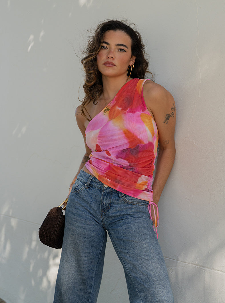 One Shoulder Top- Orchid