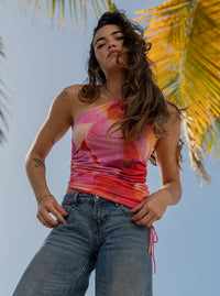 One Shoulder Top- Orchid
