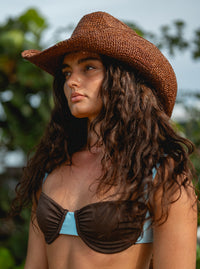 Raffia Cowboy Hat- Brown