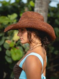 Raffia Cowboy Hat- Brown