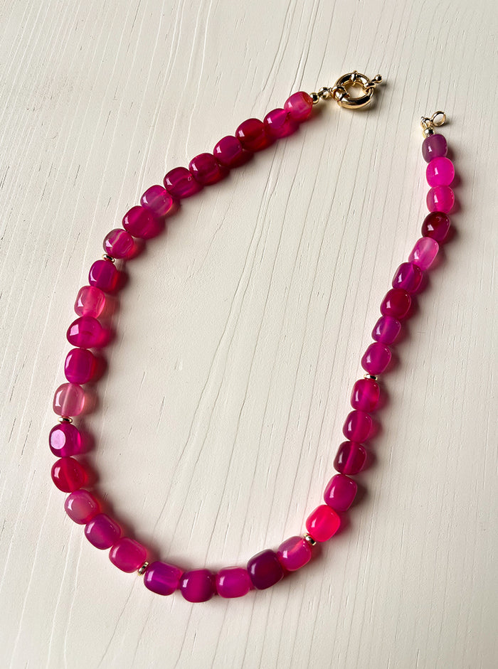 Magenta Agata Necklace