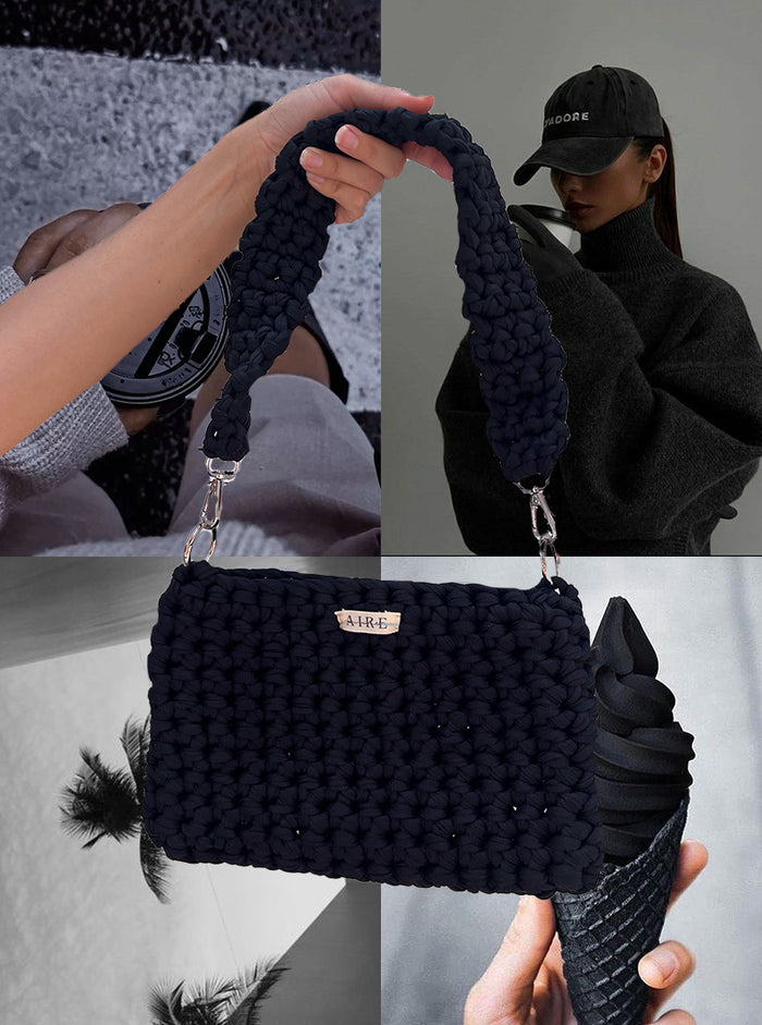 Solé Crochet Bag - Black