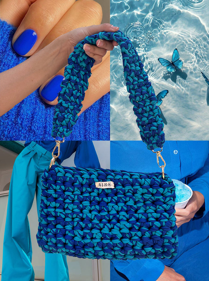 Solé Crochet Bag - Turquesa/Navy
