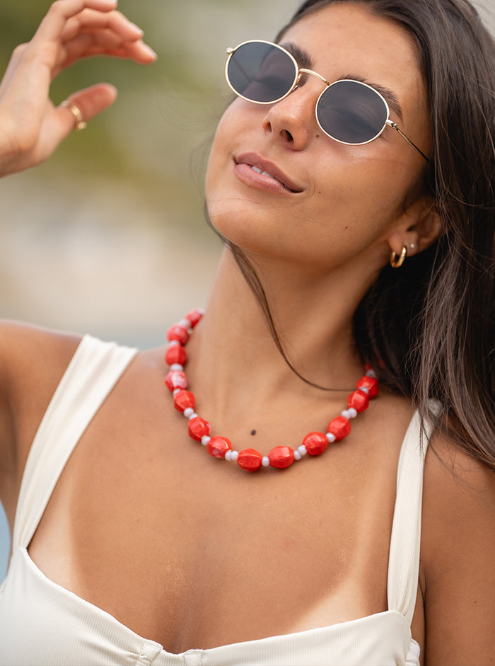 Pink Ceramic Necklace