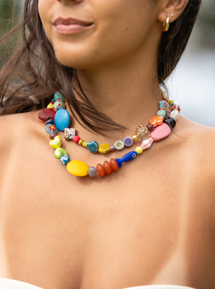 Funky Bead Necklace Stack