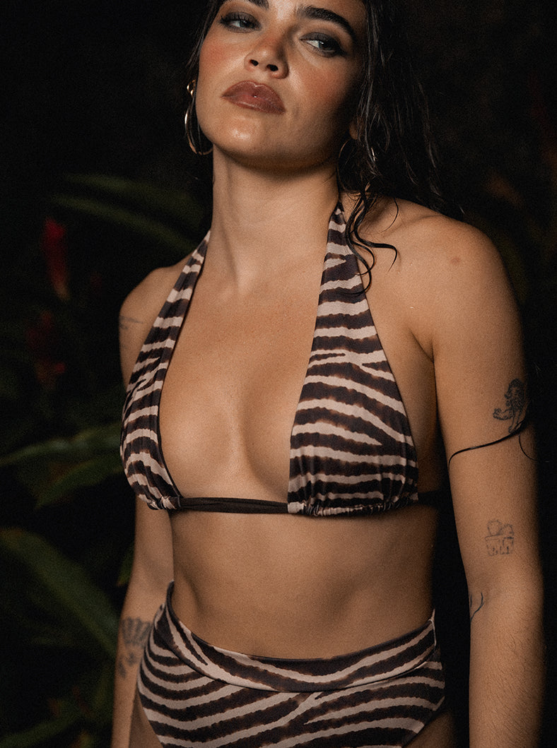 Clara Multi Use Top- Brown Zebra