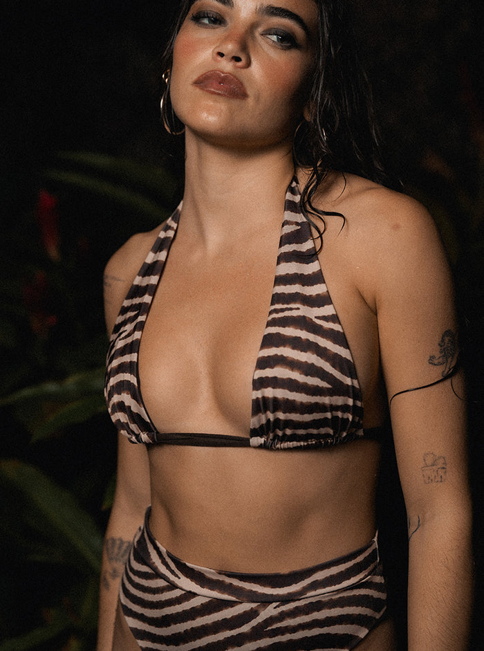 Clara Multi Use Top- Brown Zebra