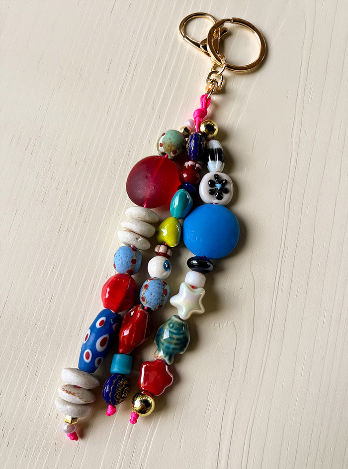 Blue Ceramic Bag Charm