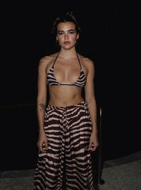 Sofi Silky Pants - Brown Zebra