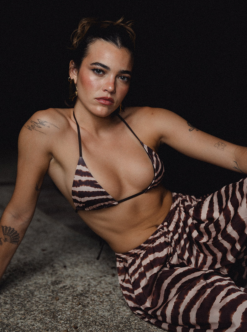 Sofi Silky Pants - Brown Zebra