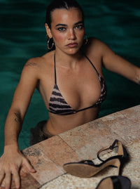 Lula Triangle Top- Brown Zebra