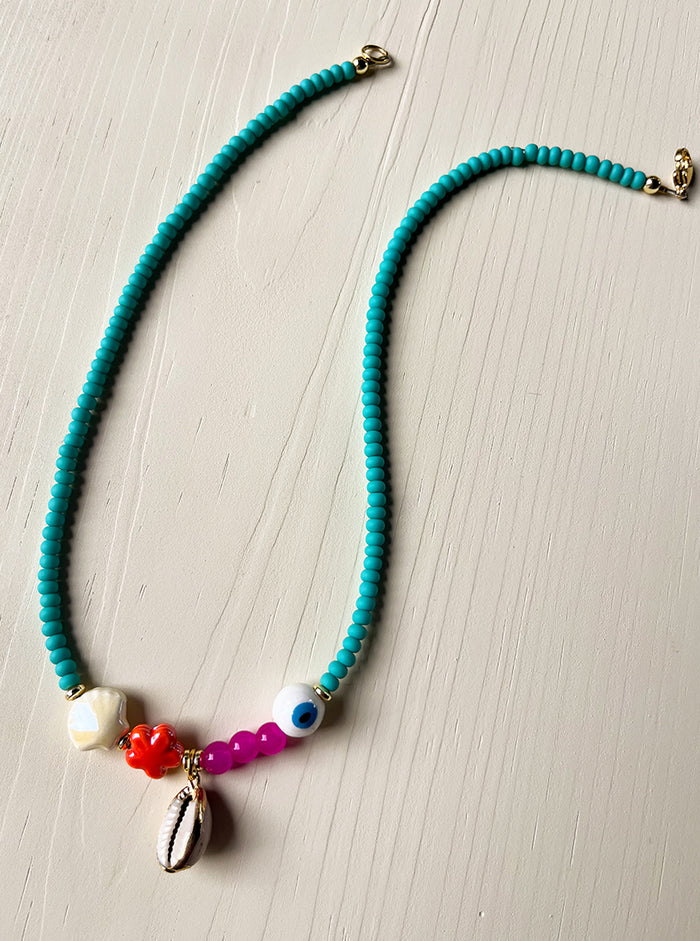 Turquoise Beach Charm Necklace