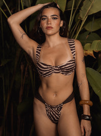 Palma Hip Hugger Bottom -  Brown Zebra
