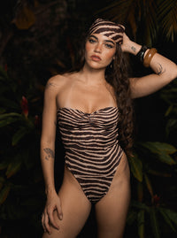 Head Scarf- Brown Zebra