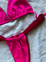 Lula Triangle Bikini Top - Red/Pink