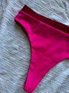 Lily High Waisted Bottom - Red/Neon Pink